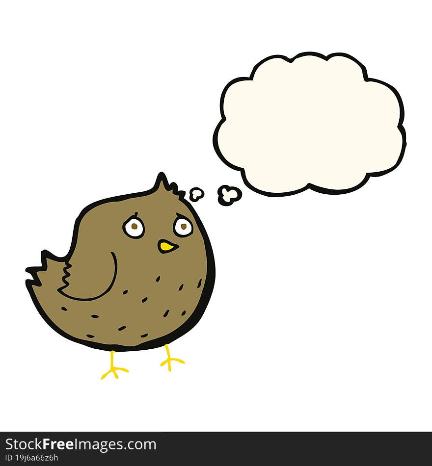 Cartoon Bird With Thought Bubble