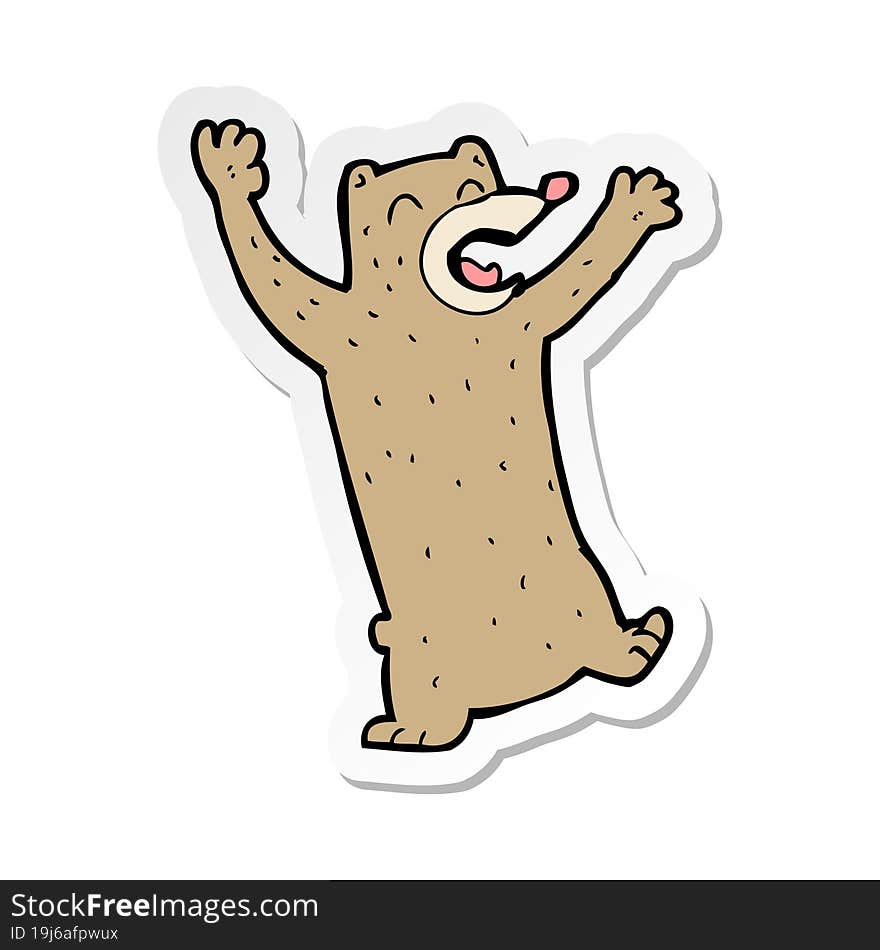 sticker of a cartoon bear