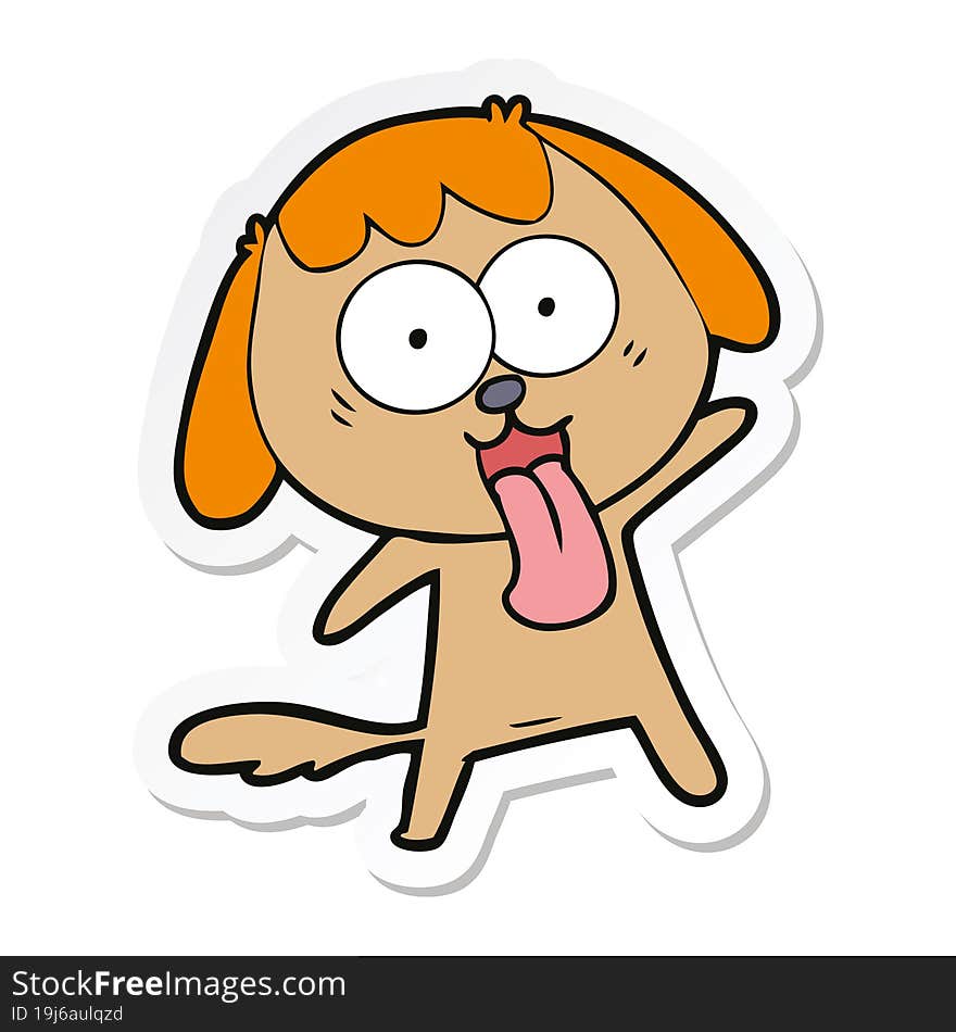 sticker of a cute cartoon dog