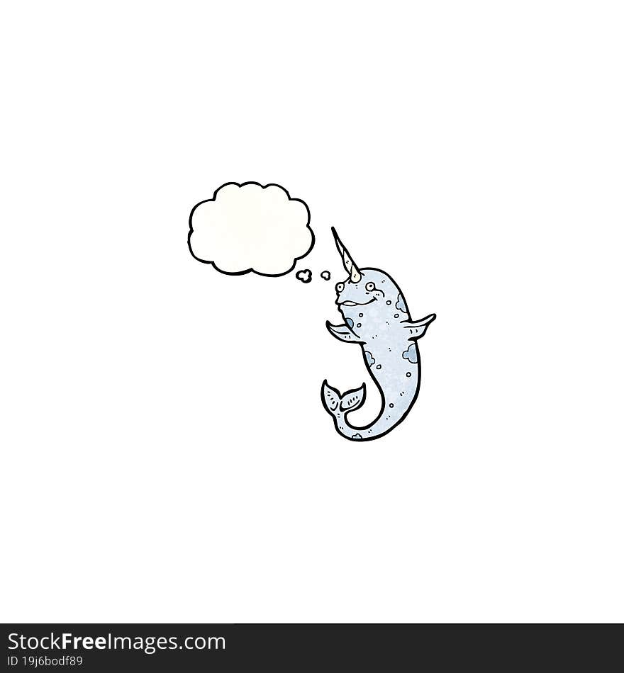 happy cartoon narwhal