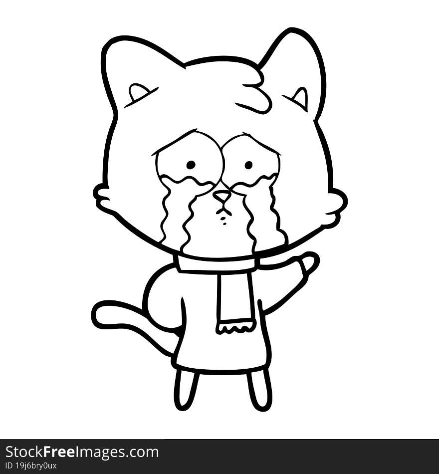 cartoon crying cat. cartoon crying cat