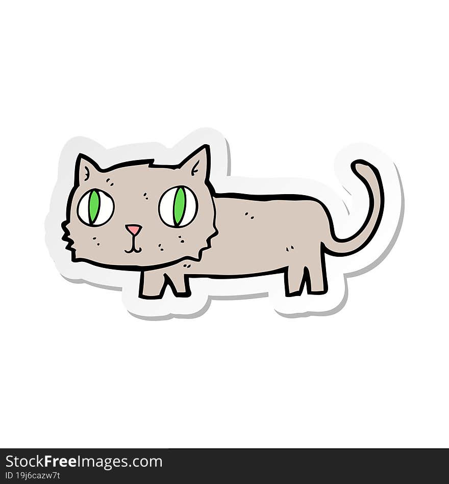 sticker of a cartoon cat