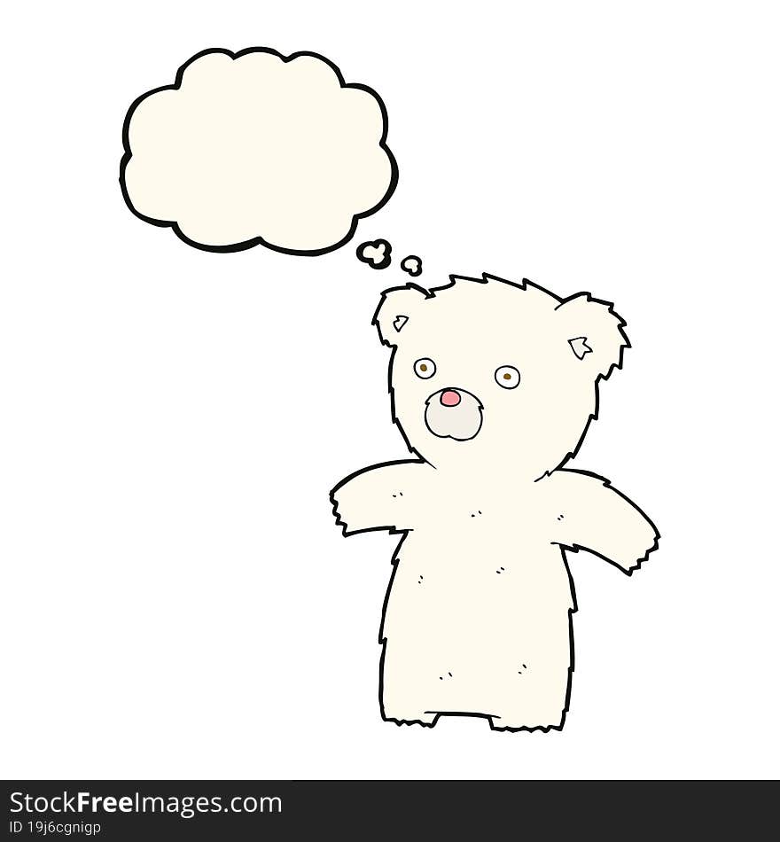 cartoon polar bear with thought bubble