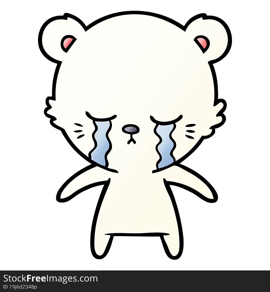 crying cartoon polarbear. crying cartoon polarbear