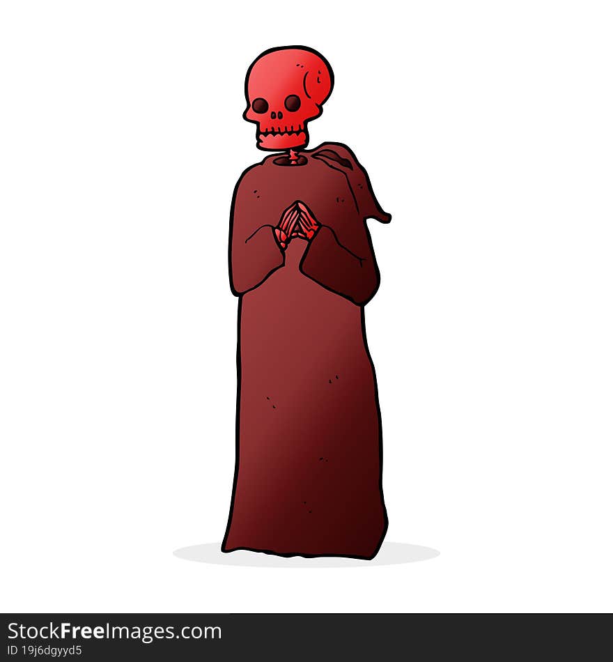 cartoon spooky skeleton in robe