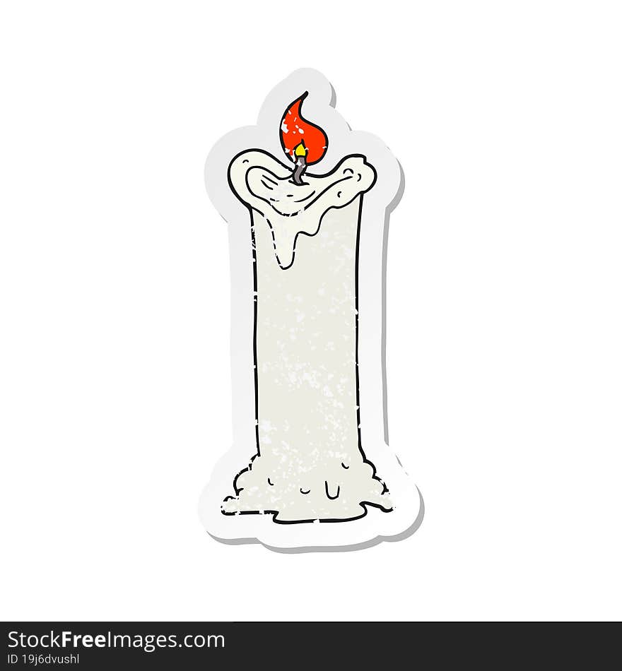 retro distressed sticker of a cartoon spooky candle