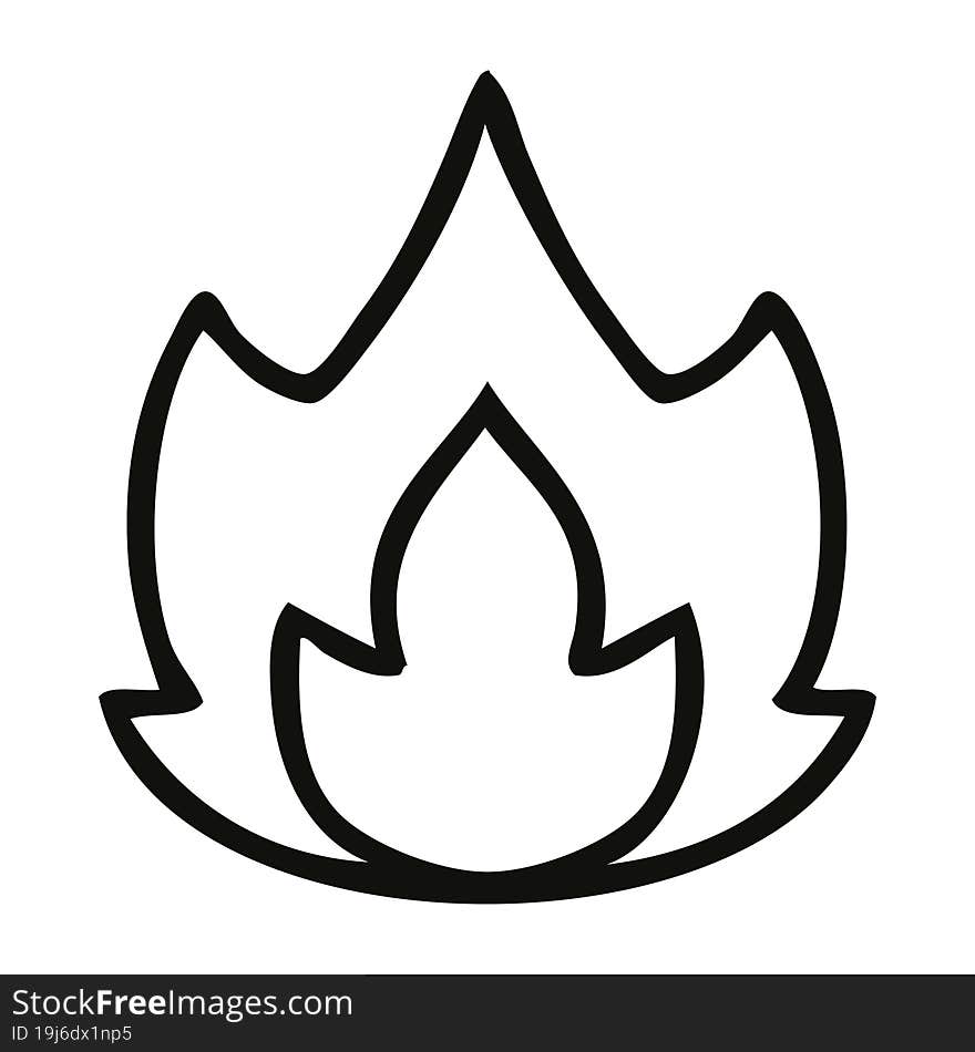 line drawing cartoon of a fire. line drawing cartoon of a fire