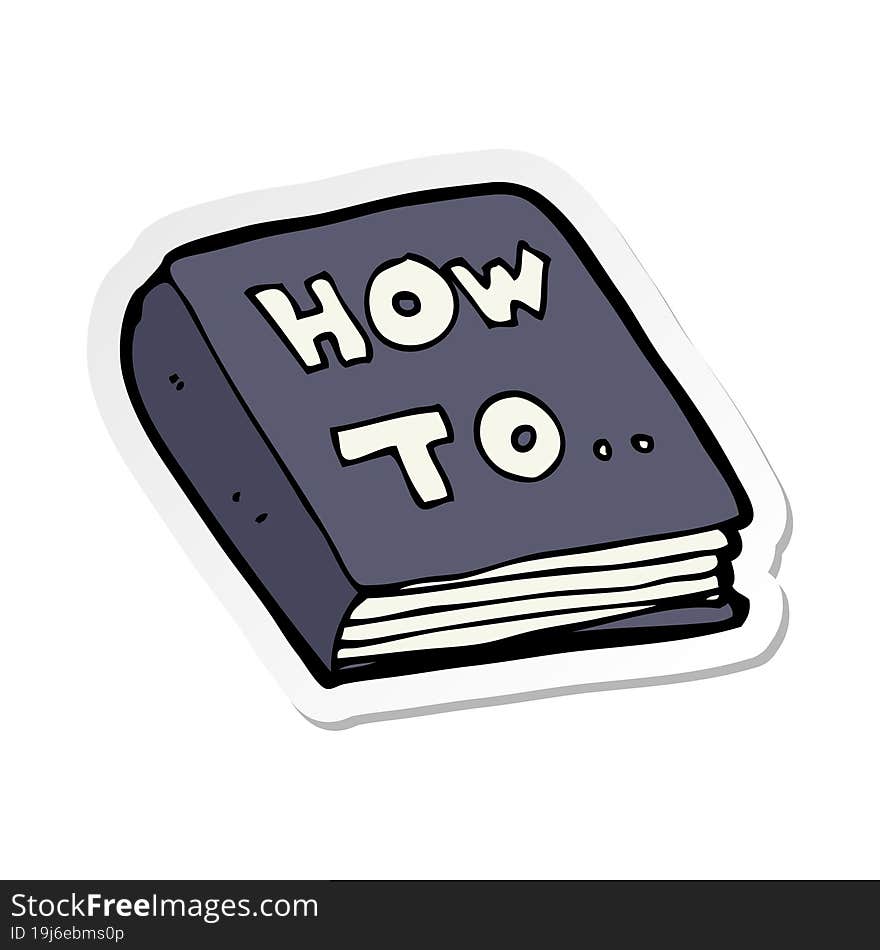 sticker of a cartoon how to book