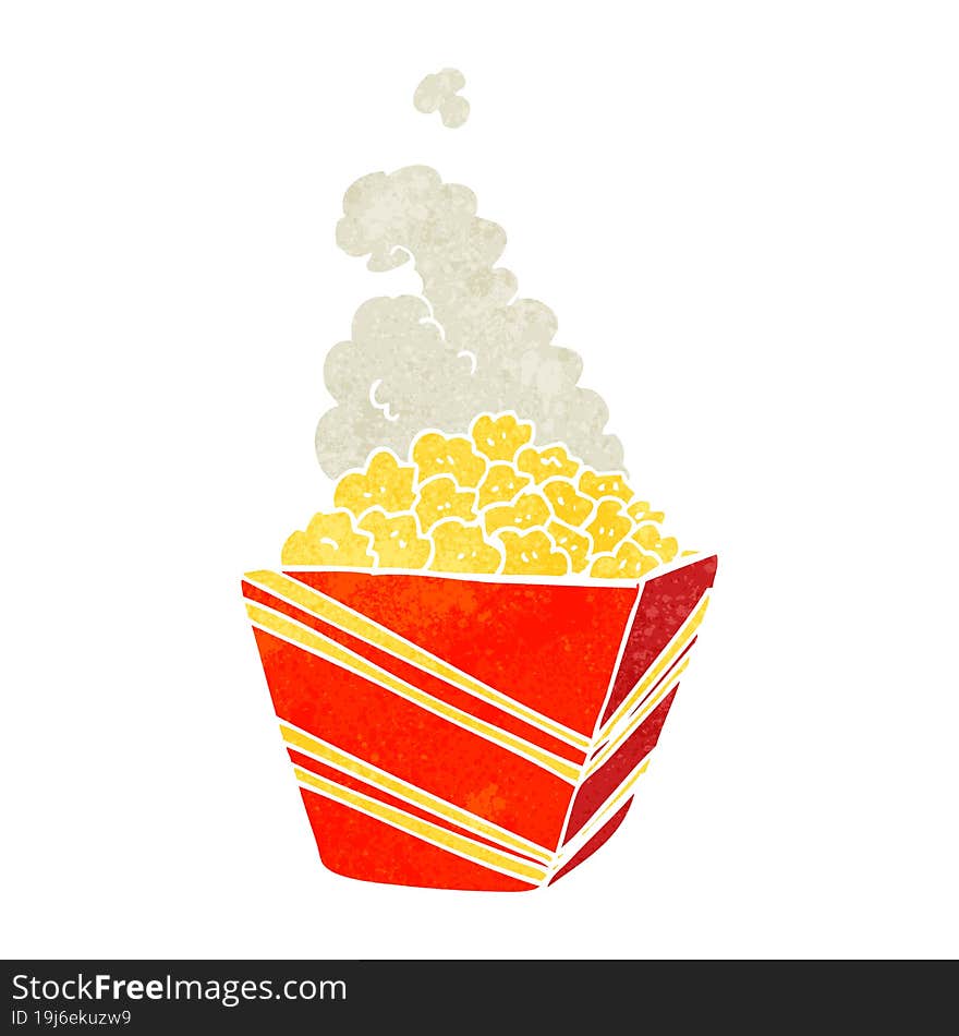 retro cartoon fresh popcorn