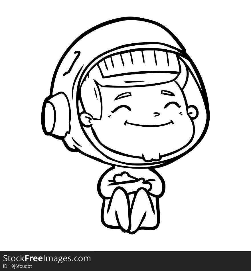 happy cartoon astronaut. happy cartoon astronaut