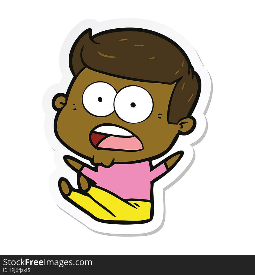 Sticker Of A Cartoon Shocked Man