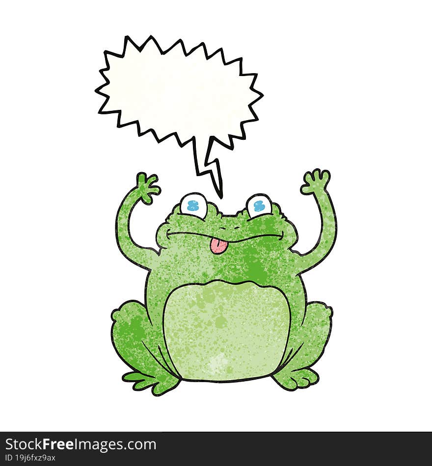 speech bubble textured cartoon funny frog