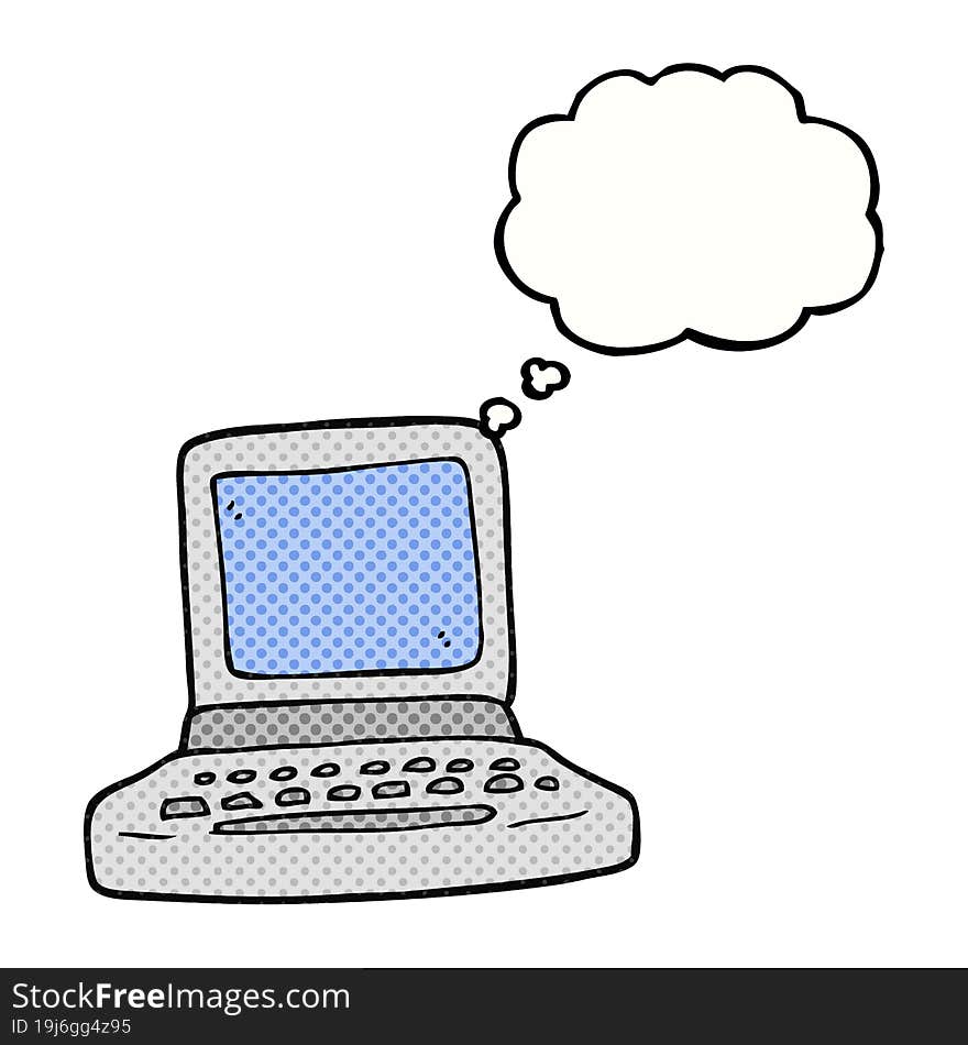 thought bubble cartoon old computer