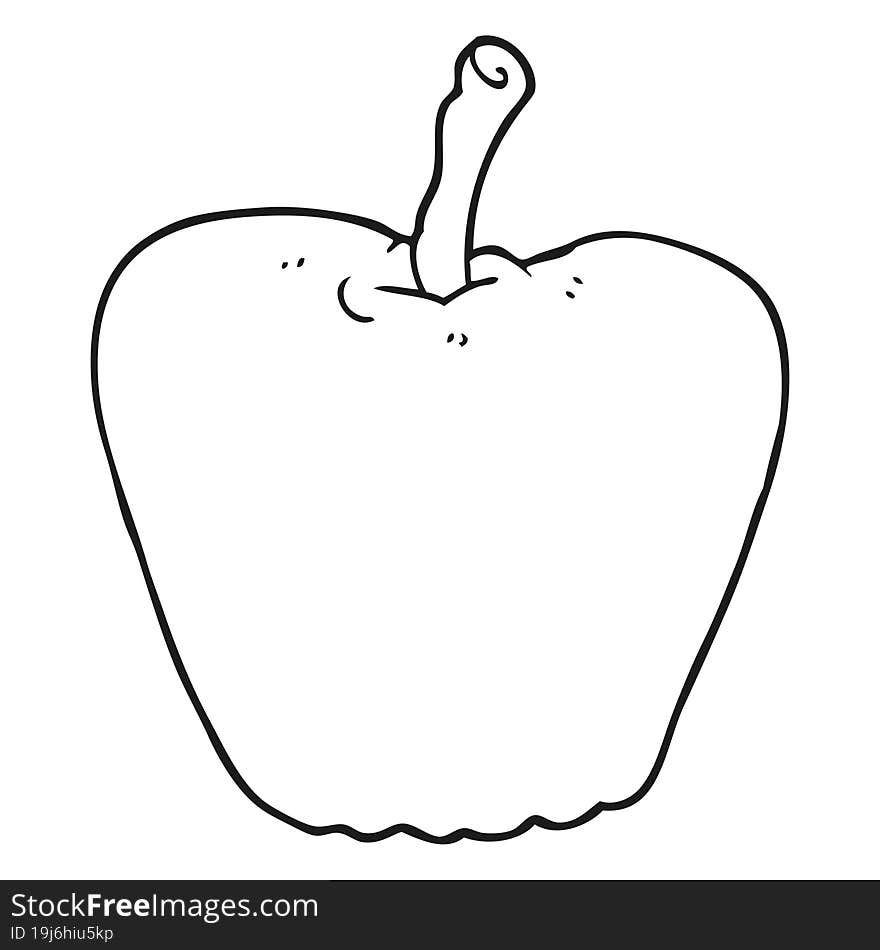 Black And White Cartoon Apple