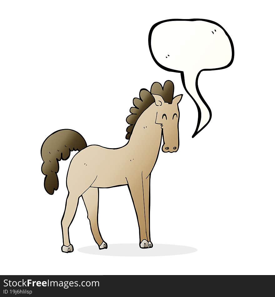 Cartoon Horse With Speech Bubble