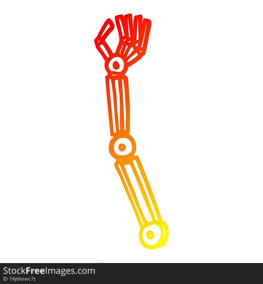 Warm Gradient Line Drawing Cartoon Robotic Arm