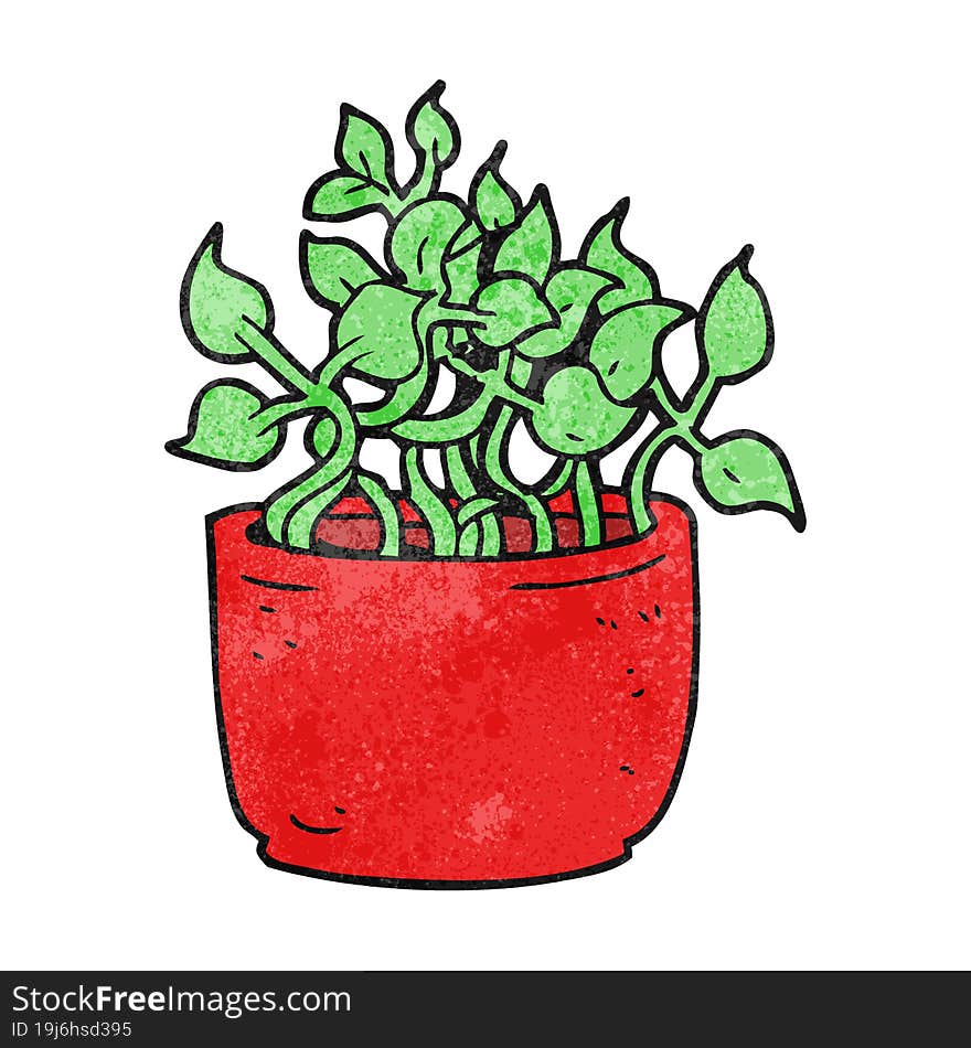 Textured Cartoon House Plant