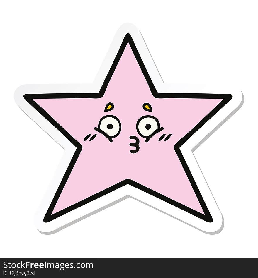 sticker of a cute cartoon star fish