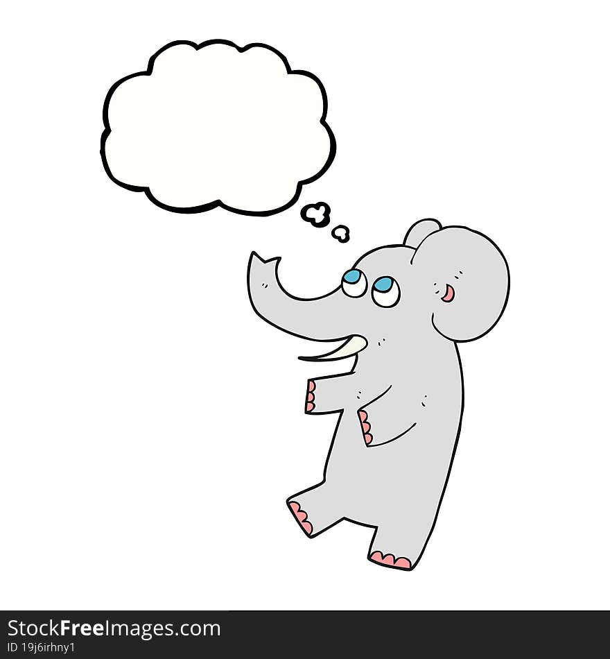 thought bubble cartoon cute elephant