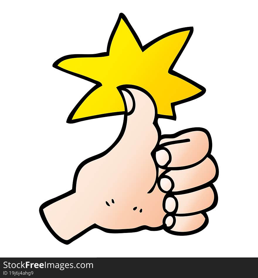 Vector Gradient Illustration Cartoon Thumbs Up Symbol