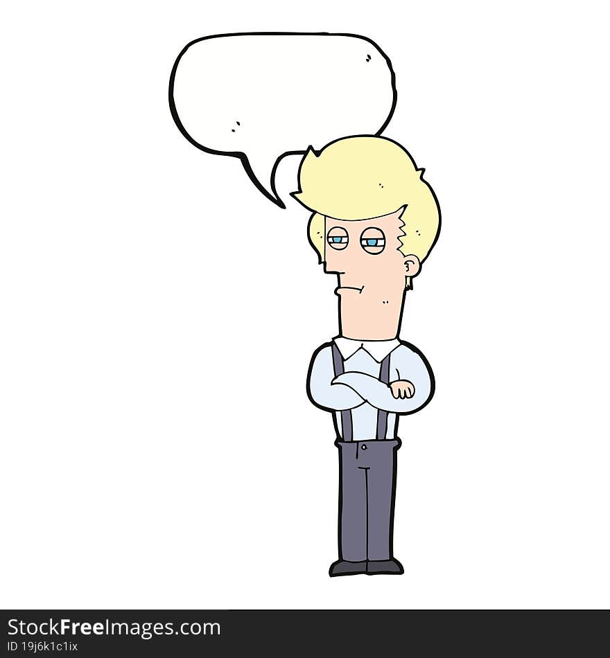 cartoon annoyed man with speech bubble