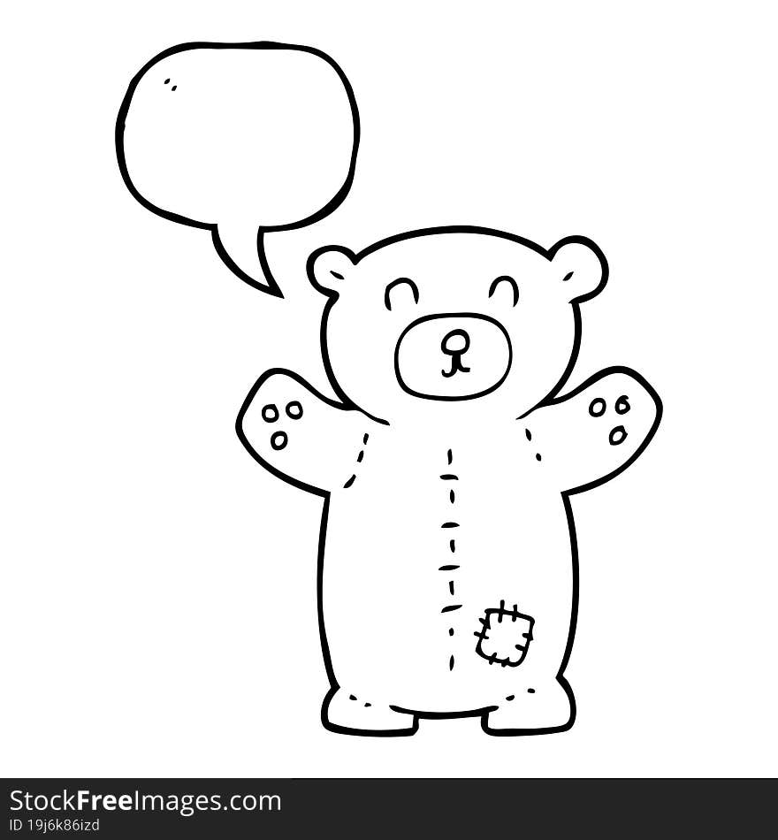 Speech Bubble Cartoon Teddy Bear