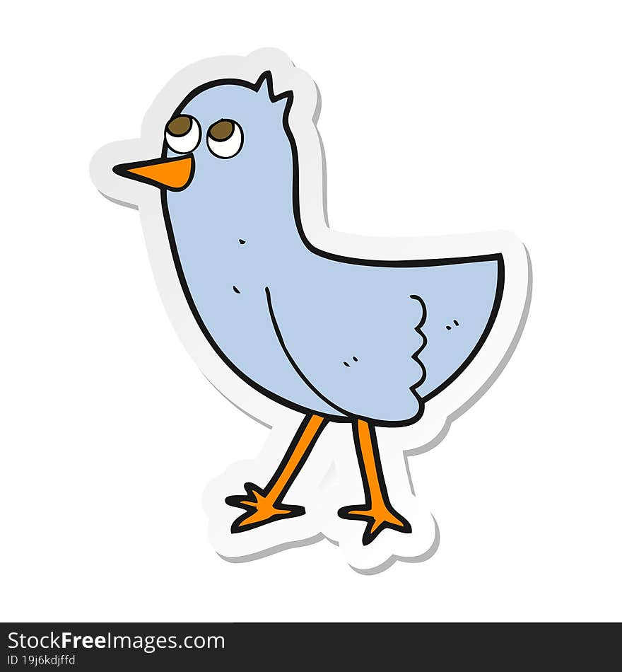 sticker of a cartoon bird