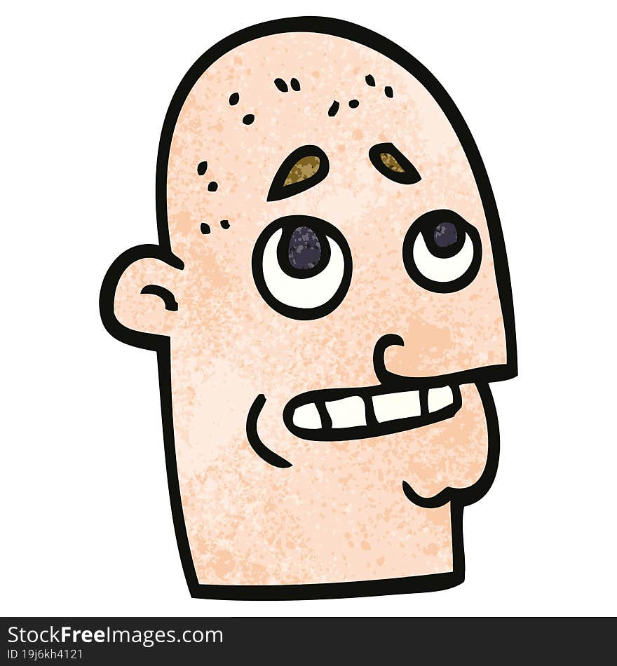 cartoon doodle bald man