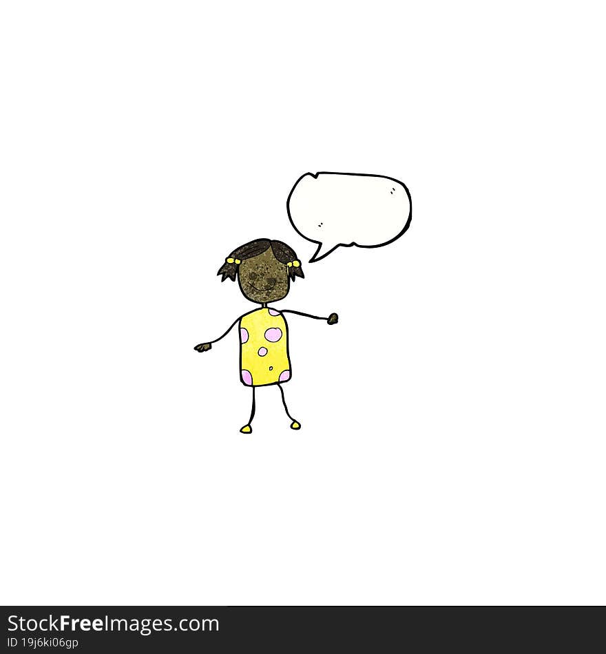 cartoon girl with speech bubble