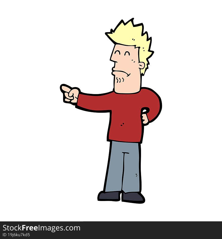 cartoon man pointing