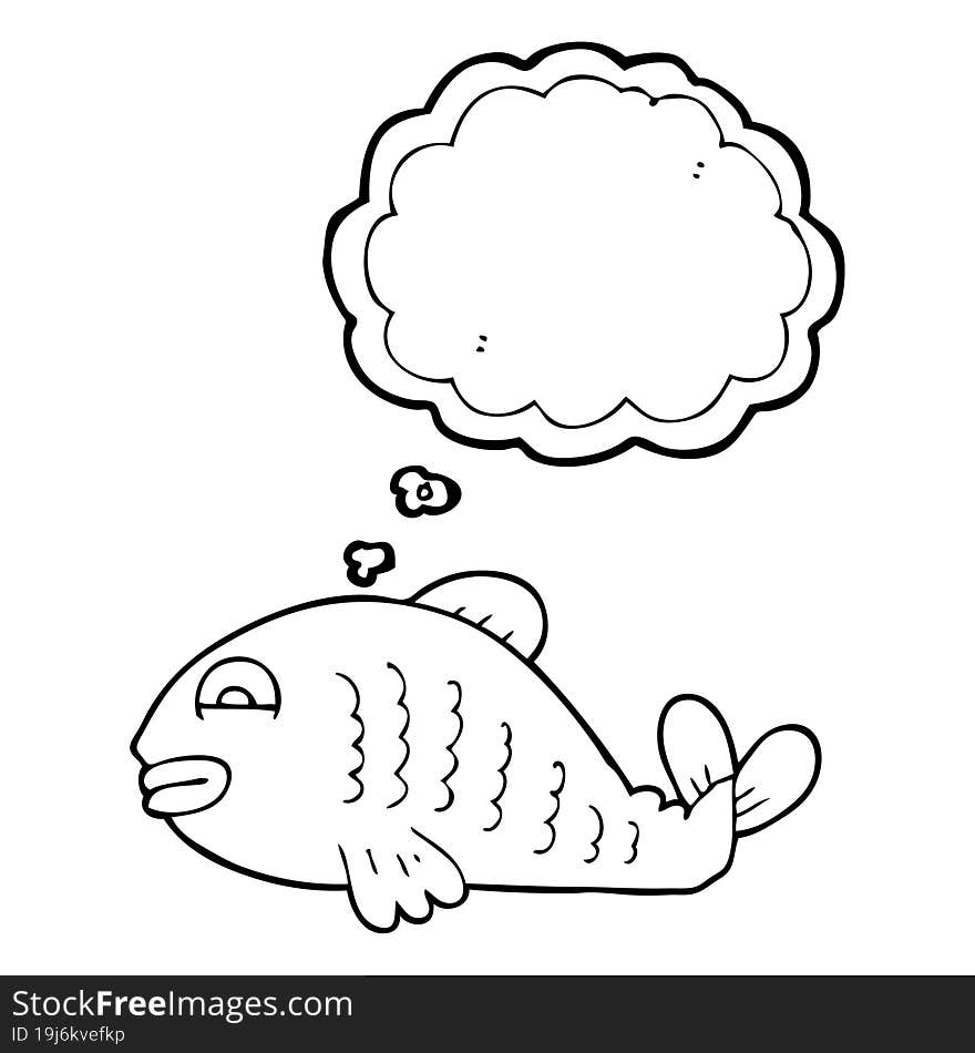 thought bubble cartoon fish