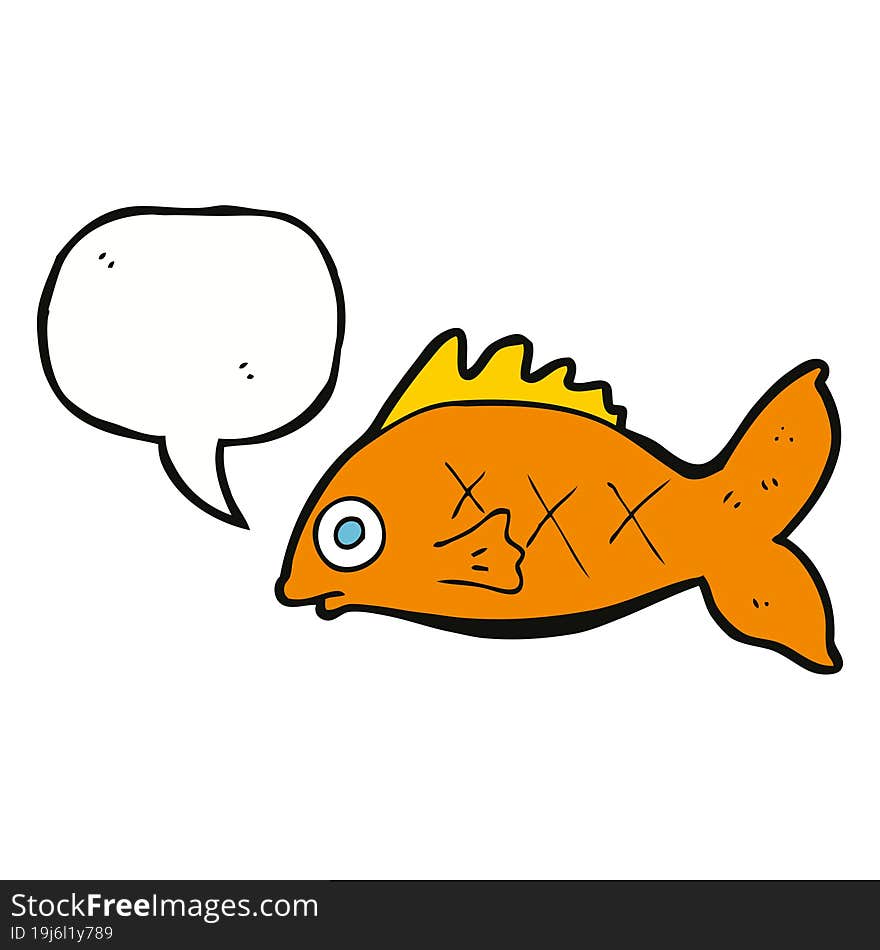 Cartoon Fish With Speech Bubble