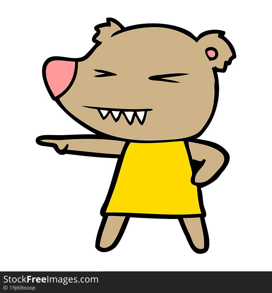 pointing bear cartoon. pointing bear cartoon