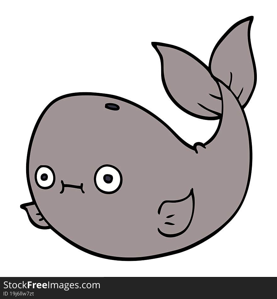 cartoon doodle whale