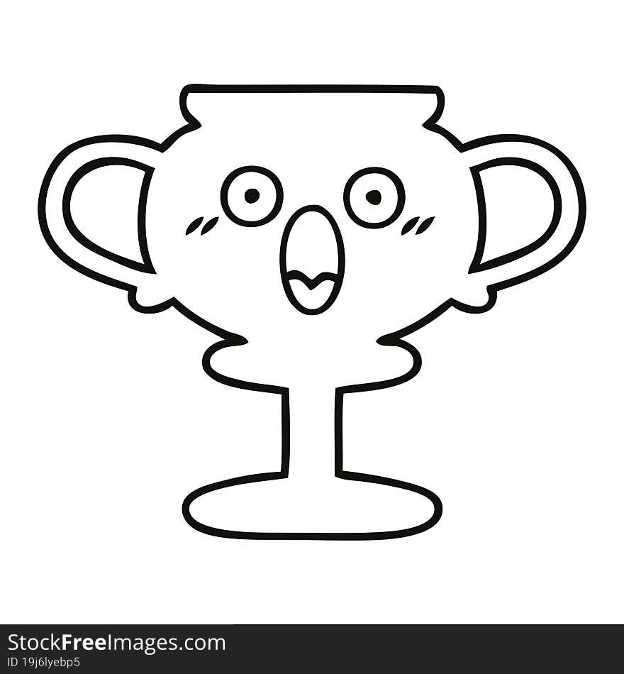 Line Drawing Cartoon Trophy