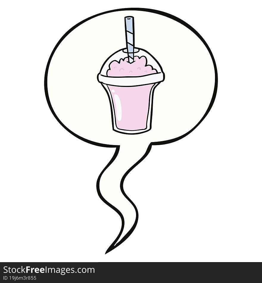 cartoon smoothie and speech bubble