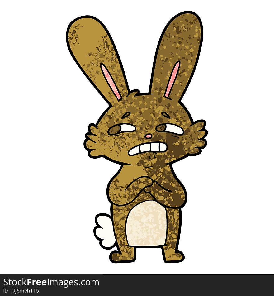 cartoon anxious rabbit. cartoon anxious rabbit