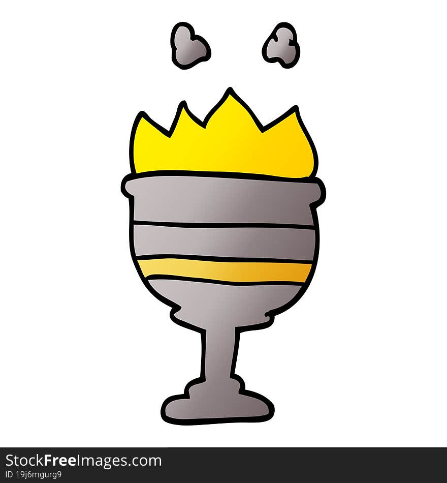 Cartoon Doodle Flaming Goblet