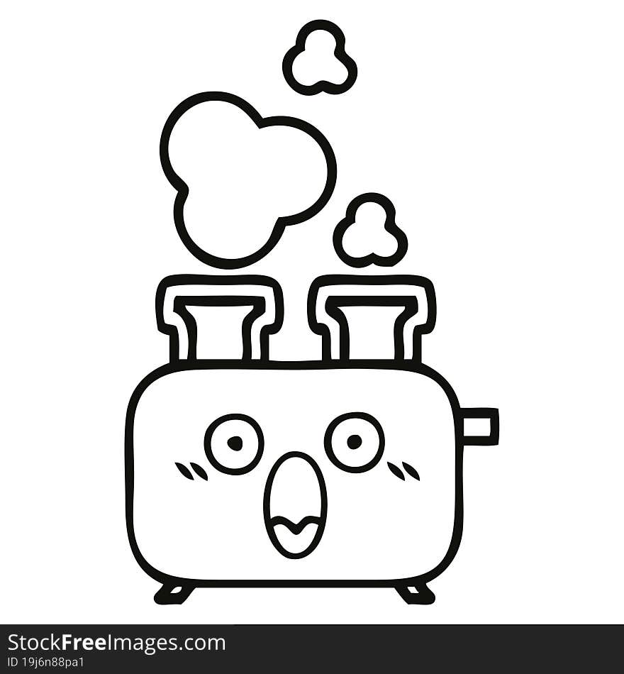 Line Drawing Cartoon Of A Toaster