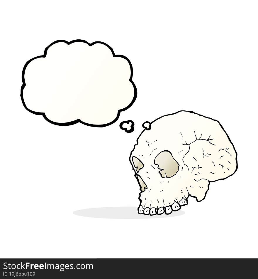 Skull Illustration With Thought Bubble