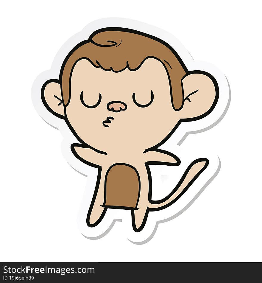 sticker of a cartoon monkey