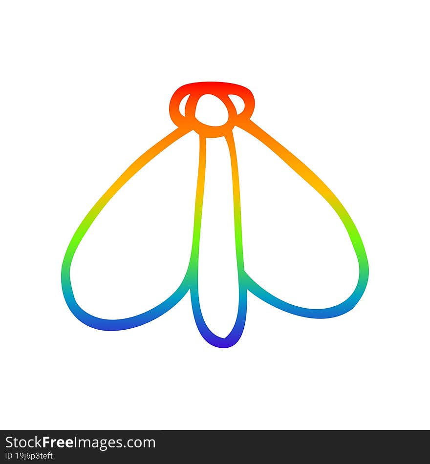 rainbow gradient line drawing cartoon still moth