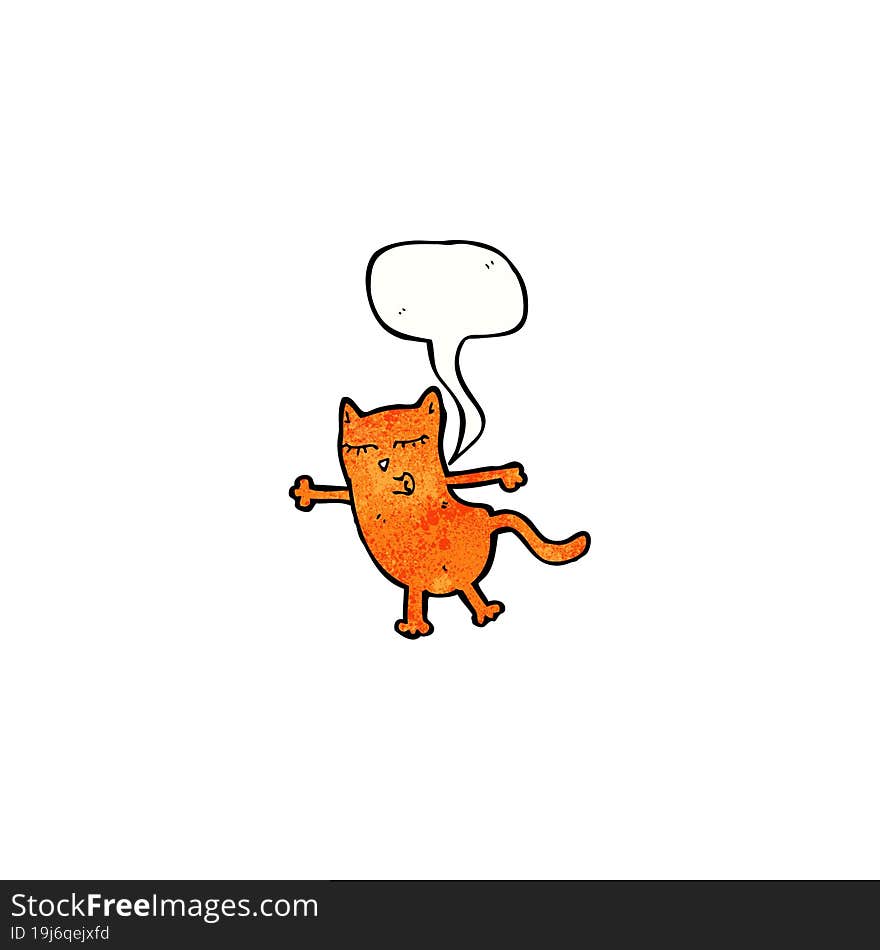 Funny Cartoon Cat With Speech Bubble