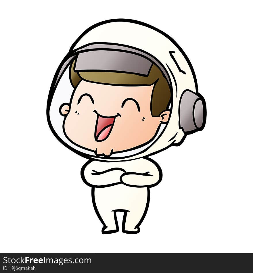 happy cartoon astronaut. happy cartoon astronaut