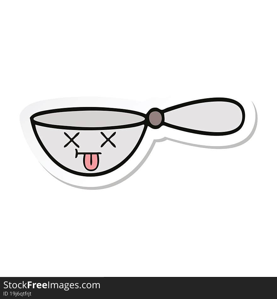 sticker of a cute cartoon measuring spoon