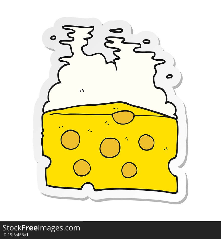 sticker of a cartoon cheese