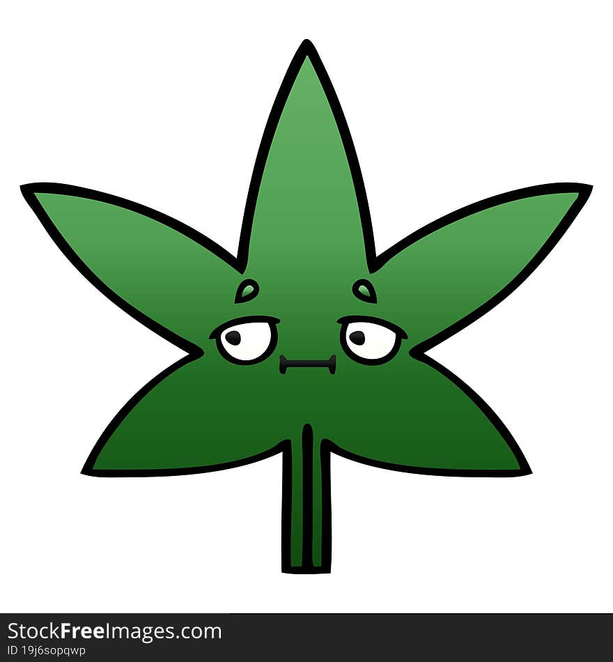 gradient shaded cartoon marijuana leaf