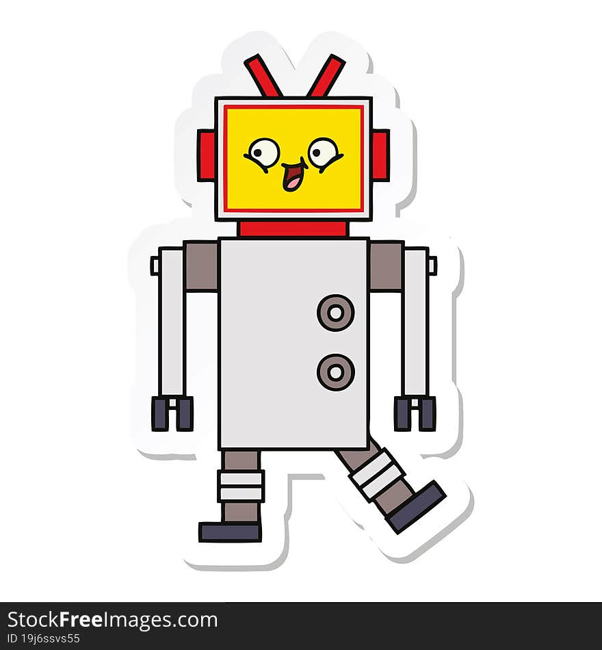 sticker of a cute cartoon robot