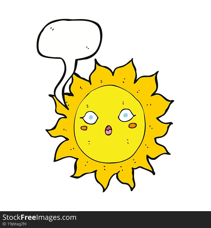 Cartoon Sun With Speech Bubble