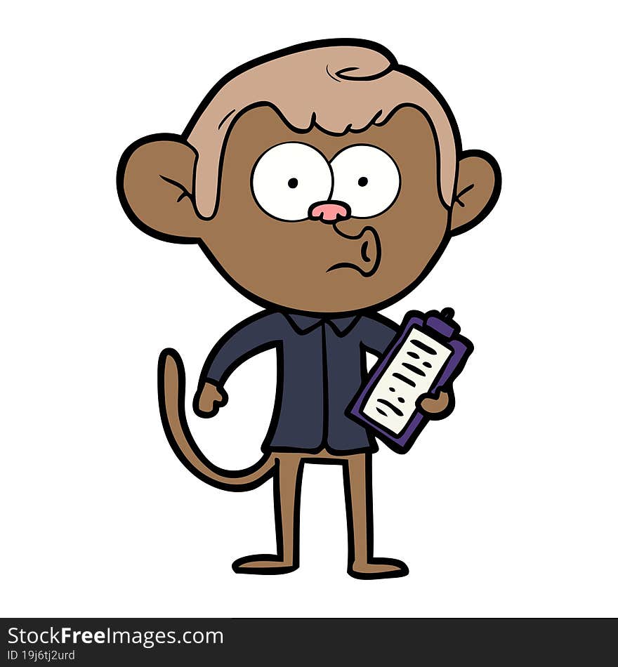 cartoon salesman monkey. cartoon salesman monkey